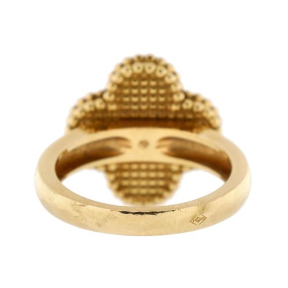 Van Cleef & Arpels Vintage Alhambra Ring 18K Yellow Gold with Onyx and Diamond - - Picture 2 of 3